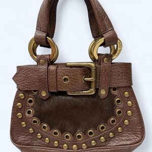 Vintage Isabella Fiore Brown and Brass Mini Bag